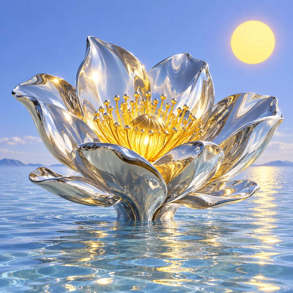 Silver flower artwork displayed as a digital collectible
